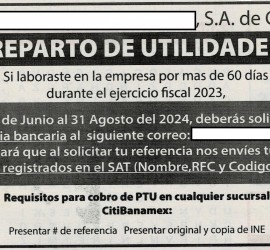 sesenta días trabajados PTU 2024